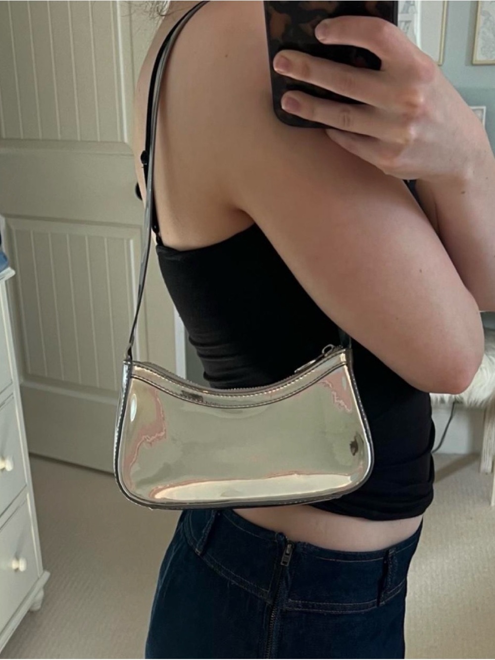 Zara Mirrored Shoulder Bag for Women